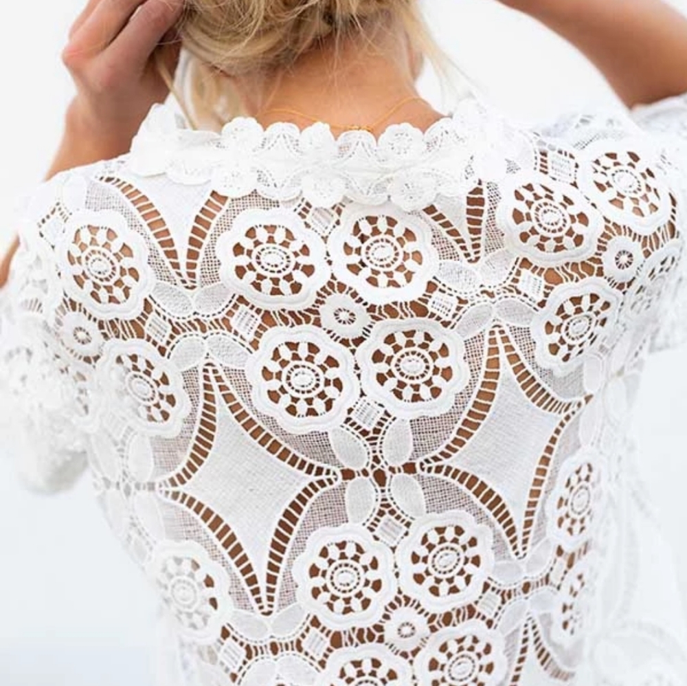 New Crochet Embroidered Lace top - Picture 5 of 8